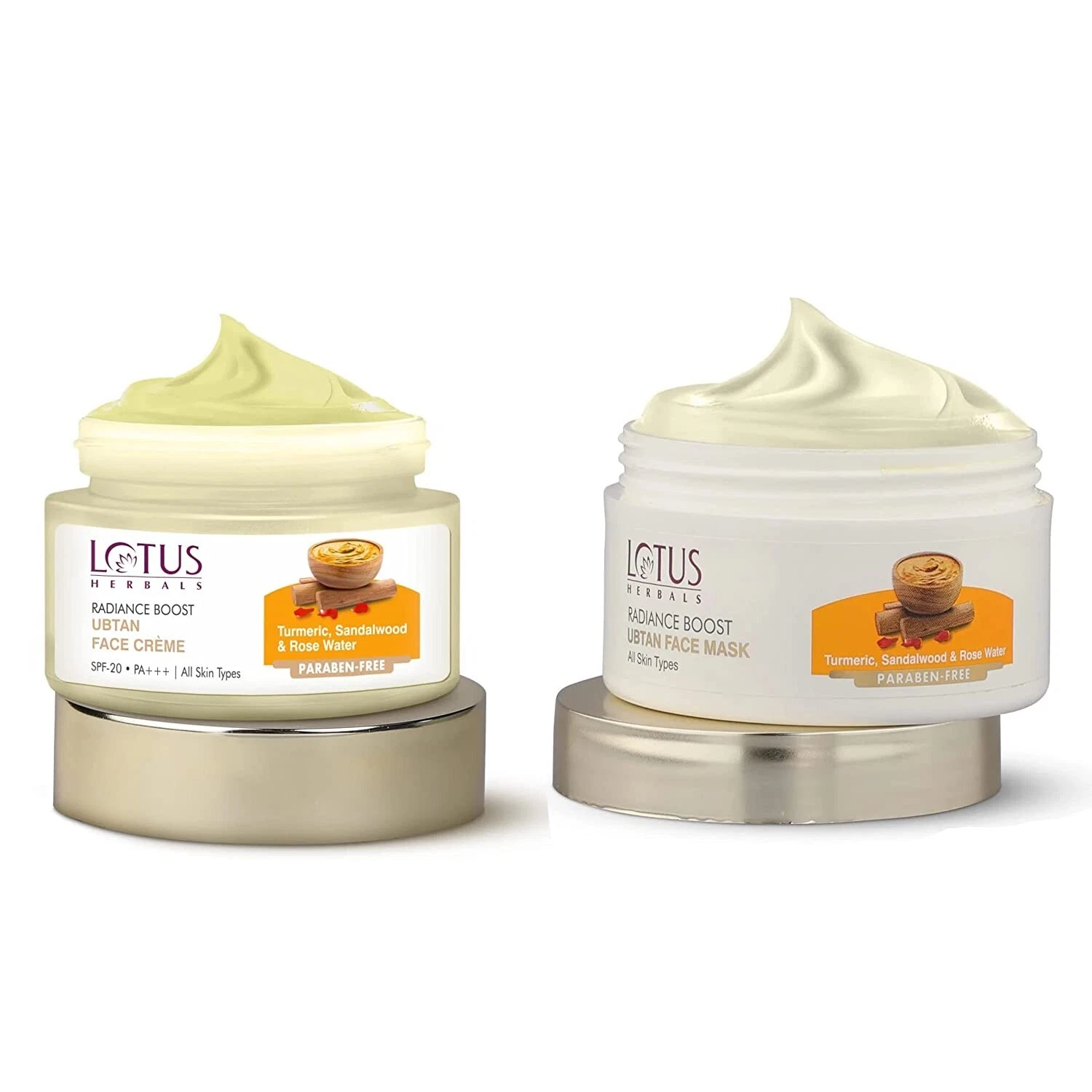 Lotus Herbals Ubtan Face Cream SPF 20 50g and Ubtan Face Mask 50g
