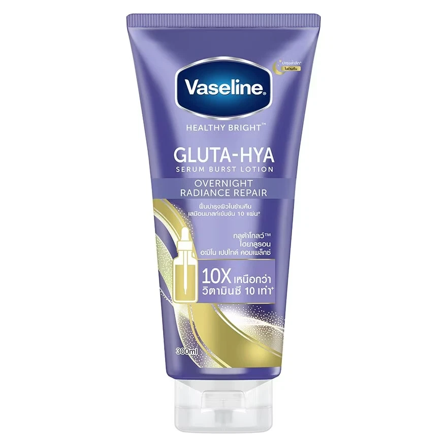 Vaseline Healthy Bright Gluta-Hya Serum Burst Lotion Overnight Radiance 300ml