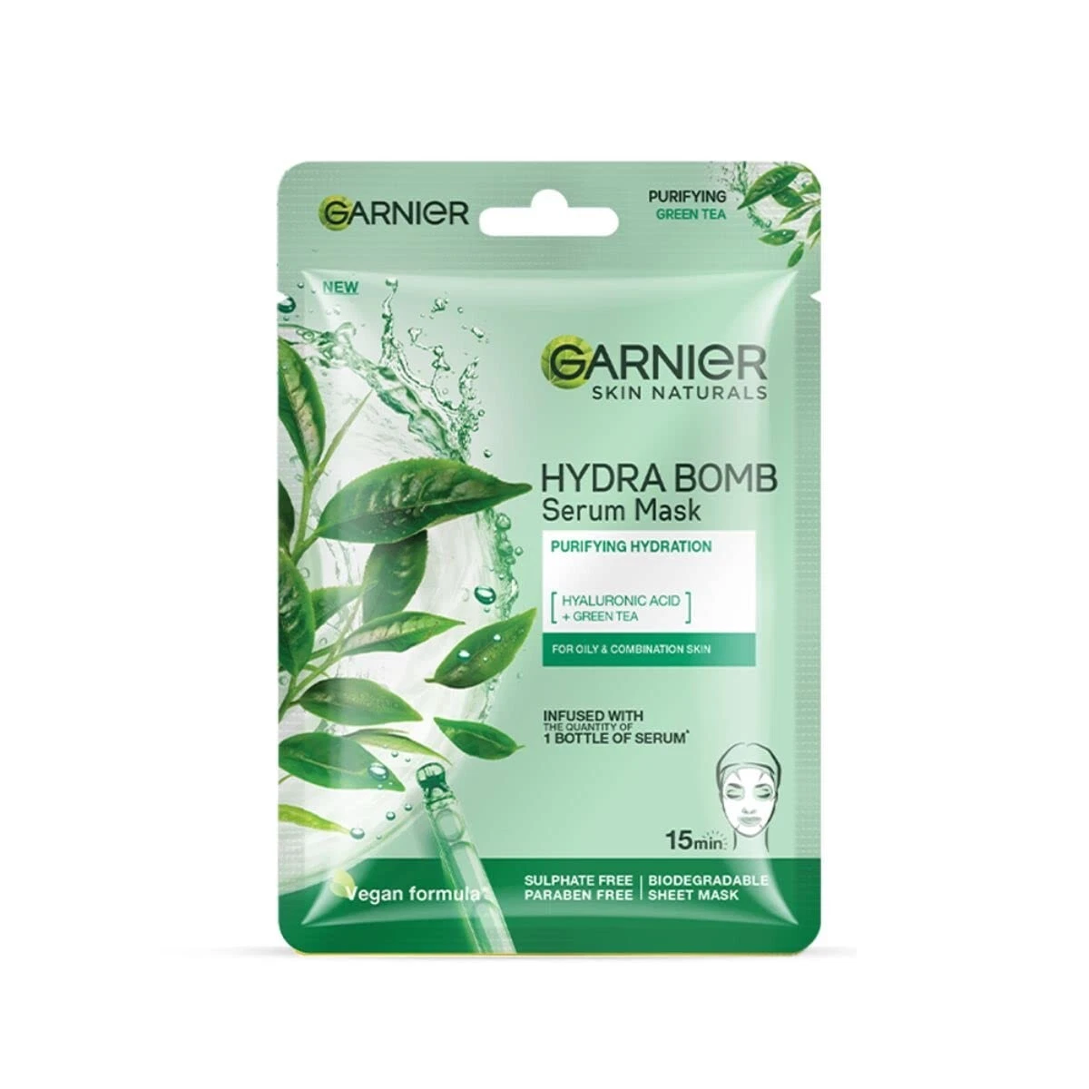 Garnier Skin Naturals Hydra Bomb Serum Mask With Green Tea For Pore Reducing 28g