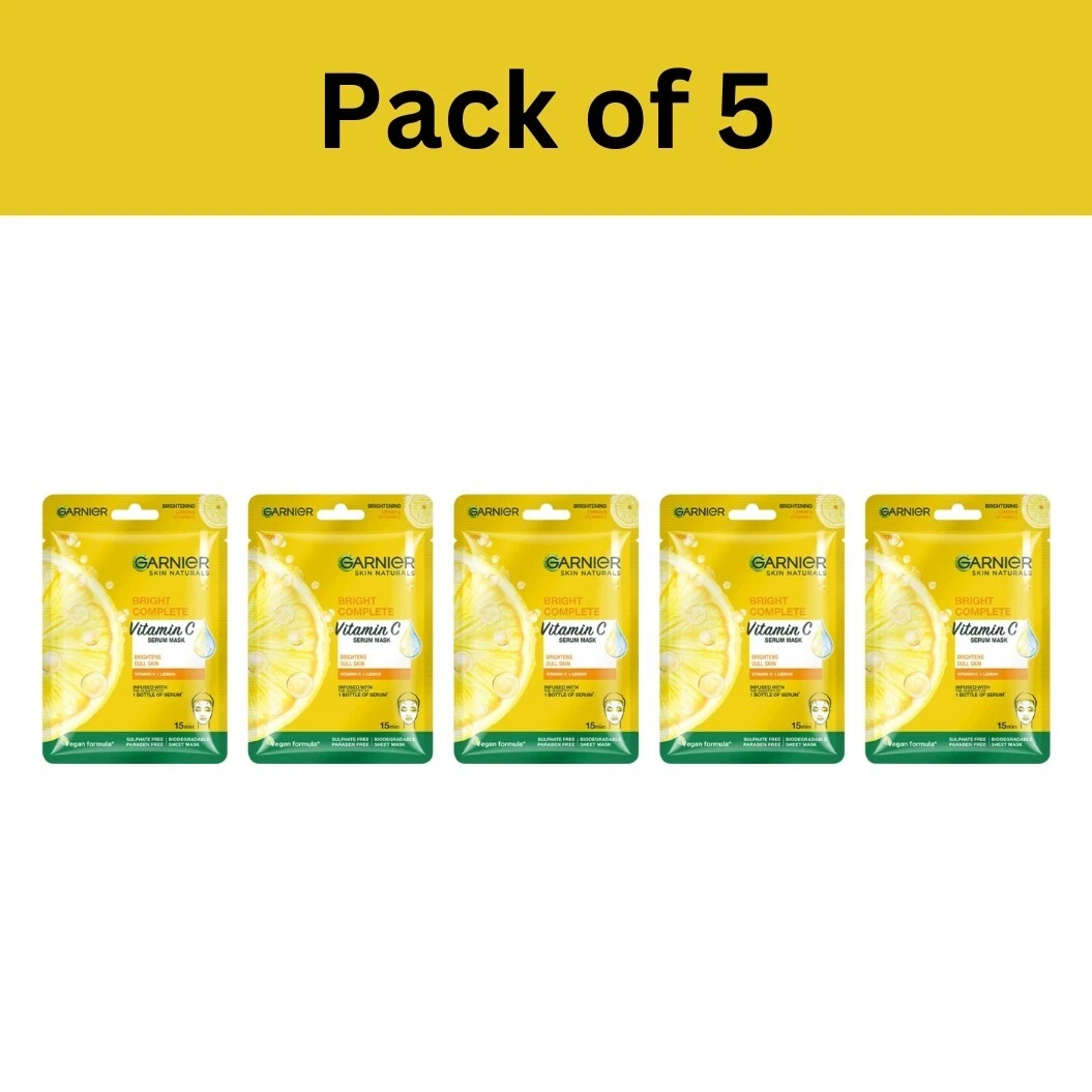 Garnier Skin Naturals Vitamin C Serum Sheet Mask For Acne & Dark Spots Skin 28g