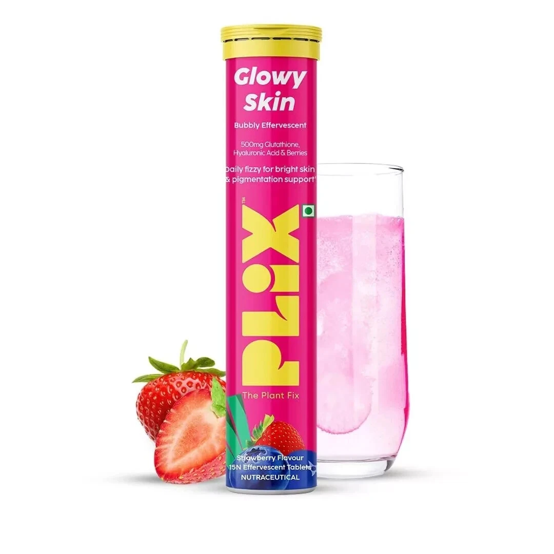 PLIX Glutathione Tablets With Vitamin C For Clear & Youthful Skin Strawberry 15p