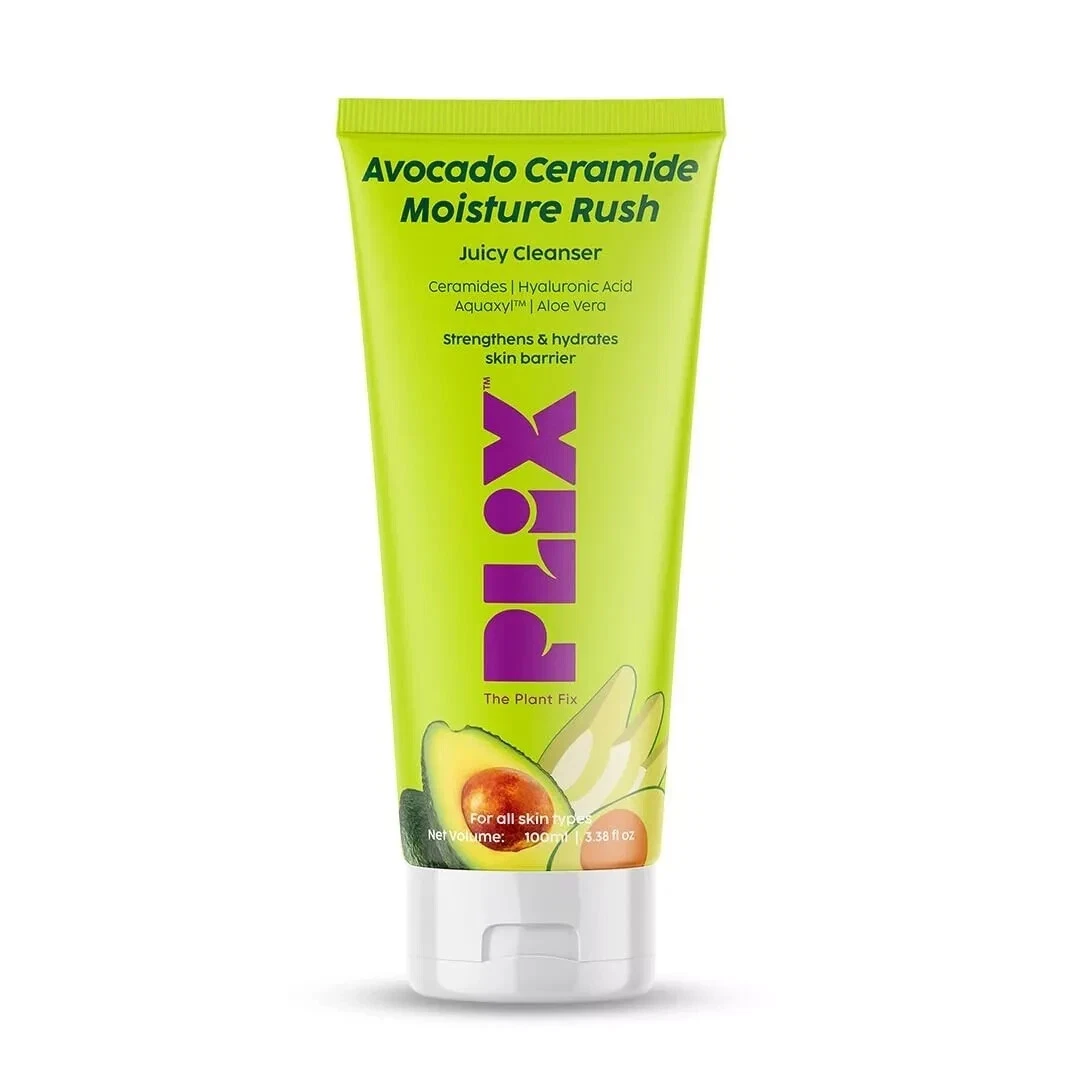 Plix Avocado Ceramide Moisture Rush Juicy Cleanser Face Wash Hydrates Skin 100ml
