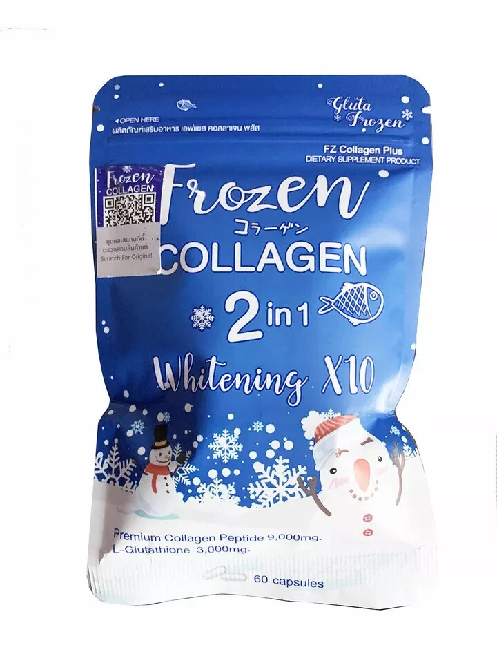 Frozen Collagen Skin Whitening & Brightening Pure Natural Supplement 60 Capsules