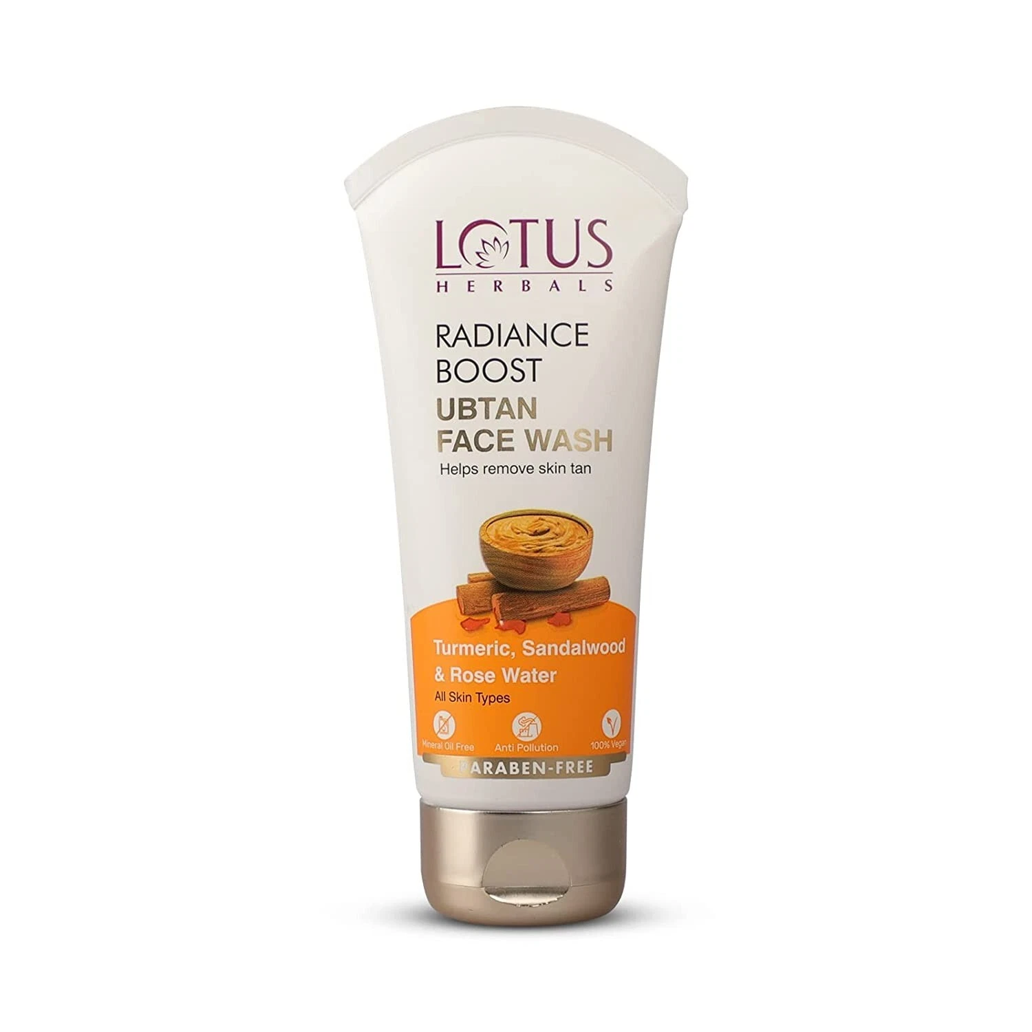 Lotus Herbals Radiance Boost Ubtan Face Wash with Turmeric, Sandalwood, Rose