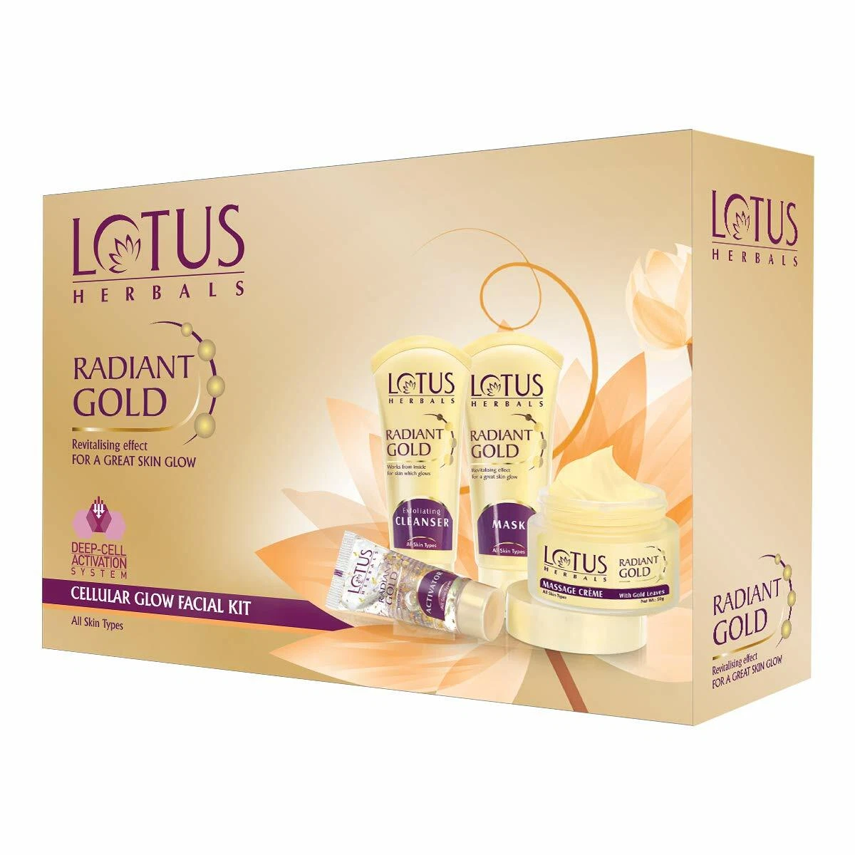 Lotus Herbals Radiant Gold Facial Kit For Instant Glow 170g