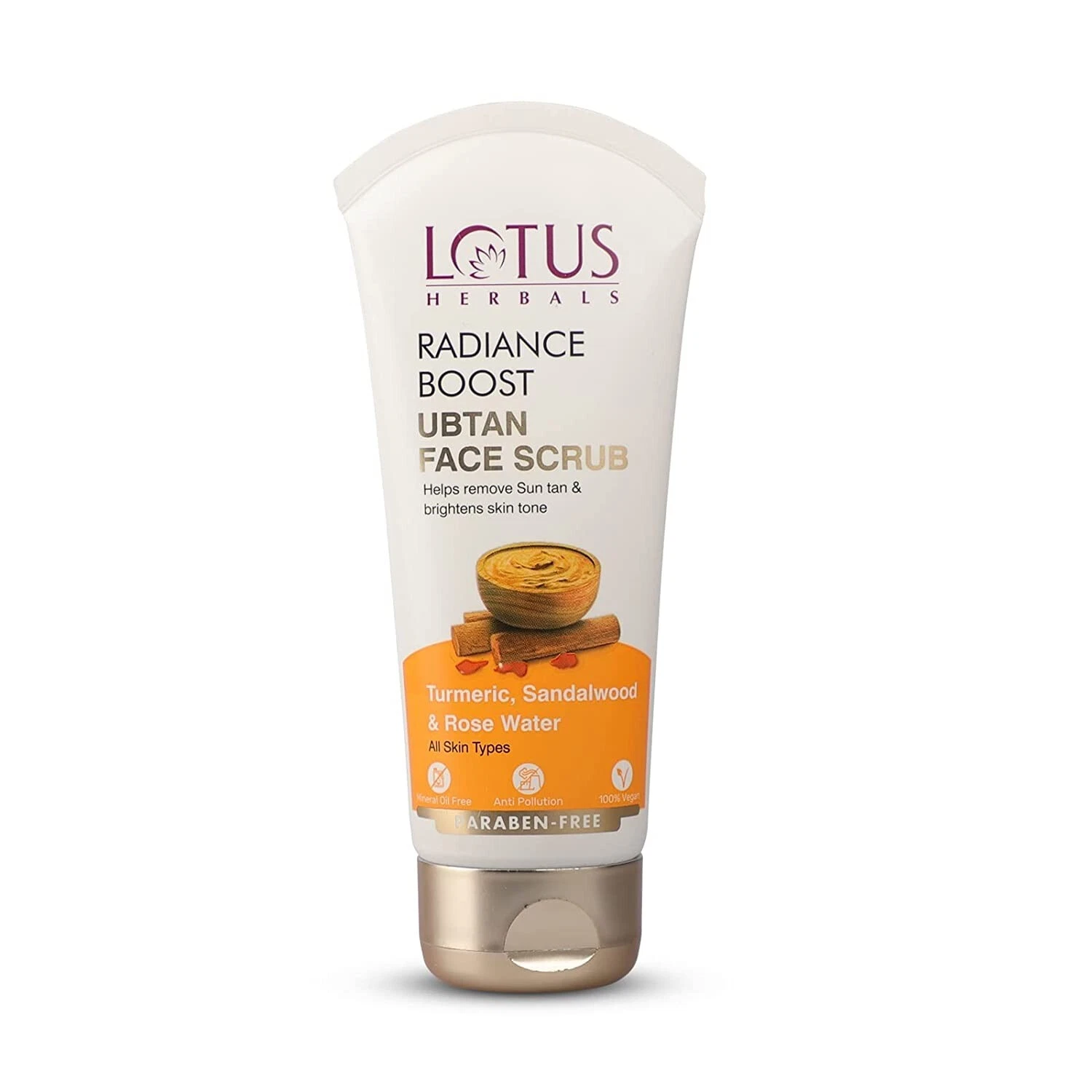 Lotus Herbals Radiance Boost Ubtan Face Scrub| Turmeric, Sandalwood 100gm