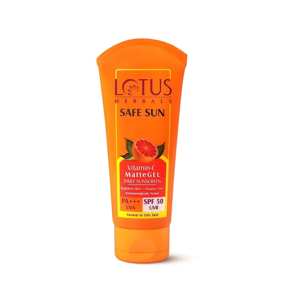 Lotus Herbals Safe Sun Vitamin C Matte Gel Daily Sunscreen SPF 50 Orange - 100g