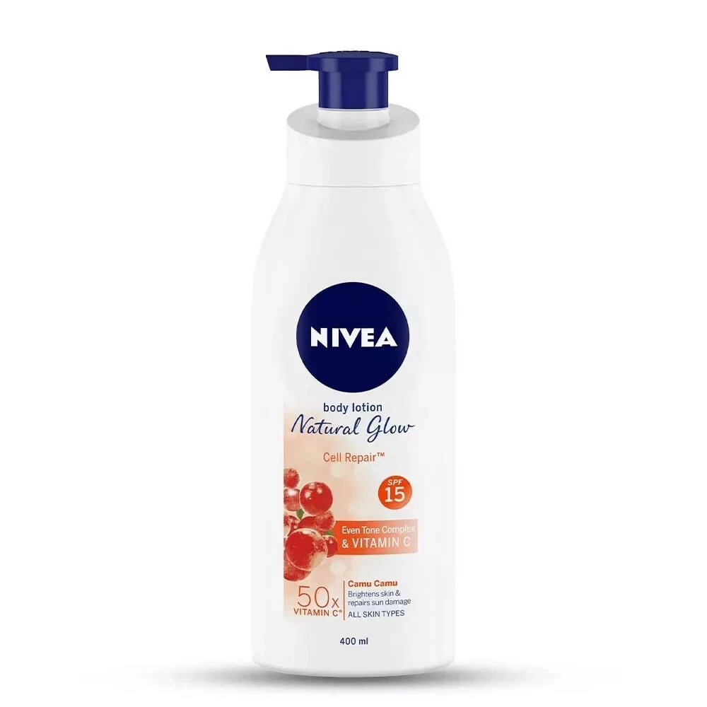 NIVEA Body Lotion Natural Glow, Cell Repair, SPF 15 50x Vitamin C 400 ml