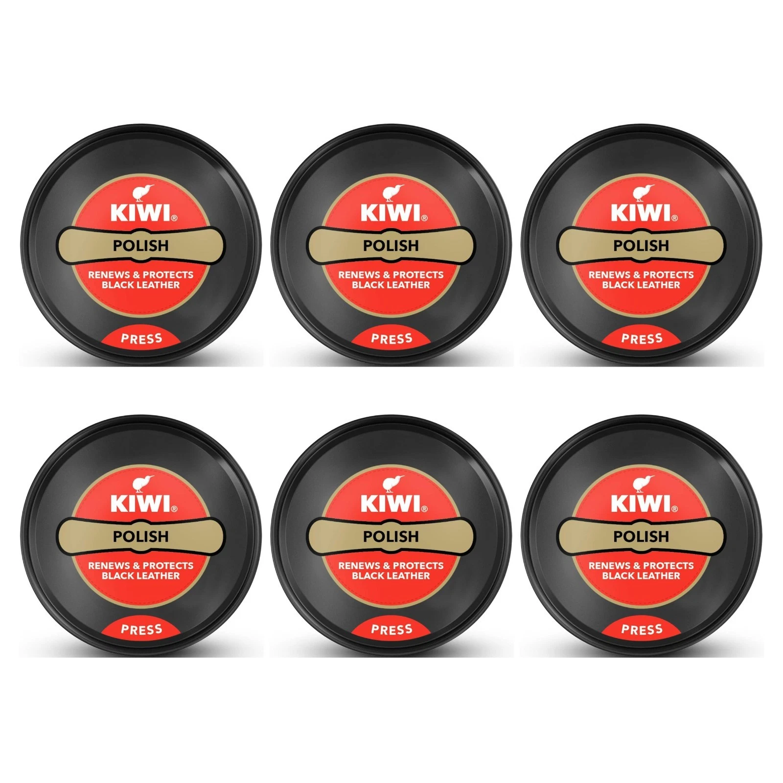 Kiwi Shoe Polish, Renew, Protect & Nourish Leather Shoes, Dark Tan 40g X 6