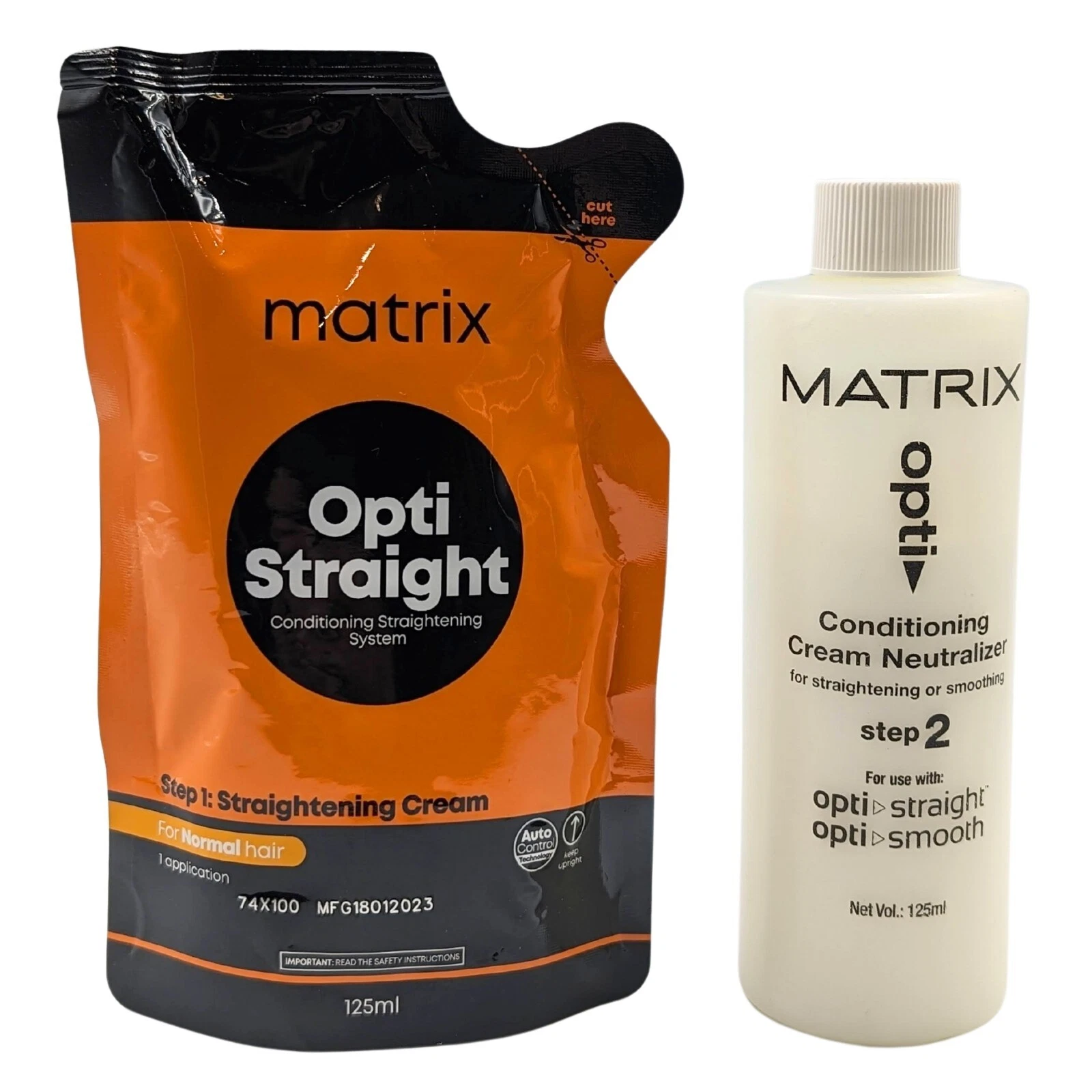 MATRIX Opti. Straightening Cream 125ml for Normal Hair & Neutralizer 125ml