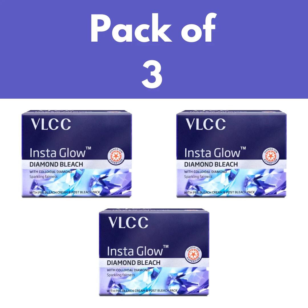 VLCC Insta Glow Diamond Bleach with Diamond Powder For Sparkling Fairness 60g