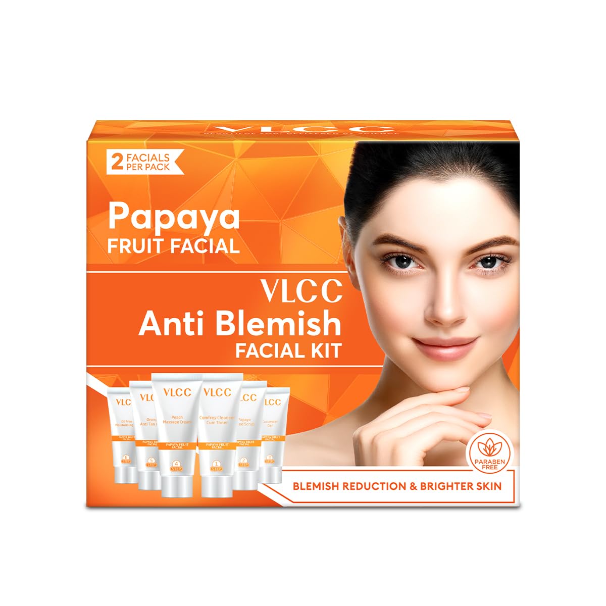 VLCC Papaya Fruit Facial Kit Salon Series + FREE Rose Water Toner 300g
