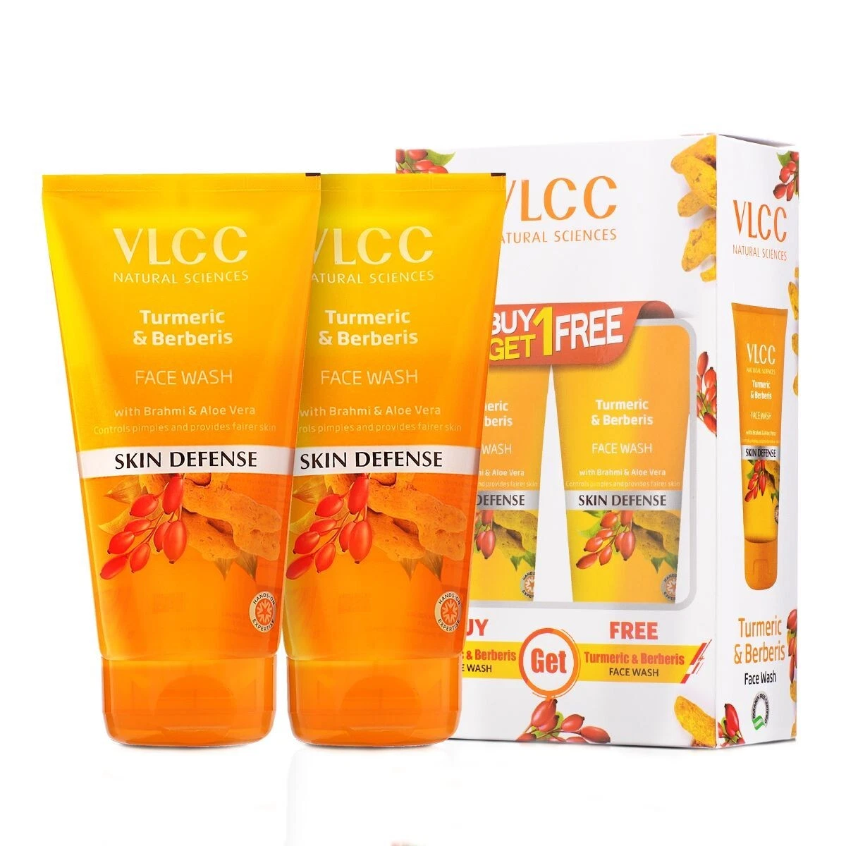 VLCC Turmeric & Berberis Face Wash For Controls pimples & Fair Skin 150g+150g
