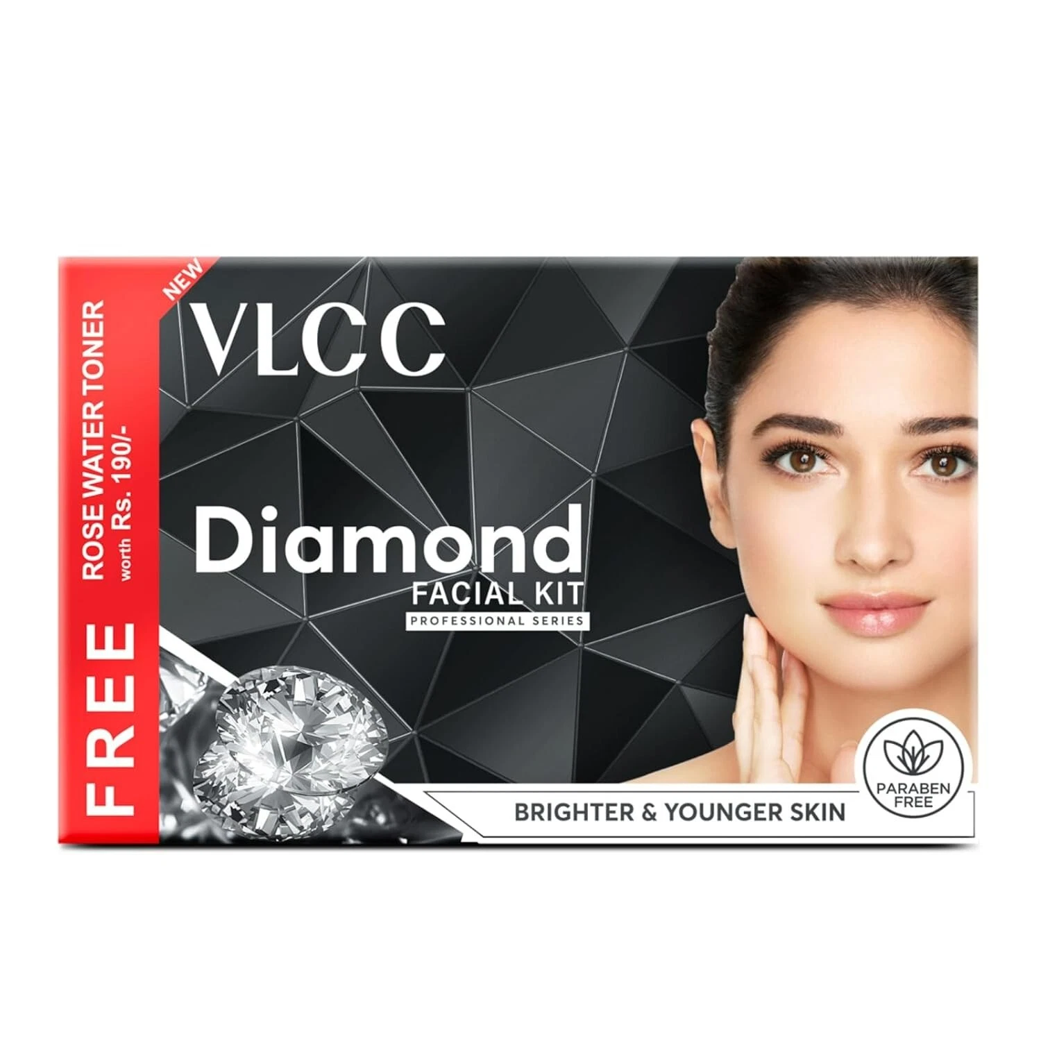 VLCC Diamond Facial Kit + Free Rose Water Toner 300gm ( Salon Series )