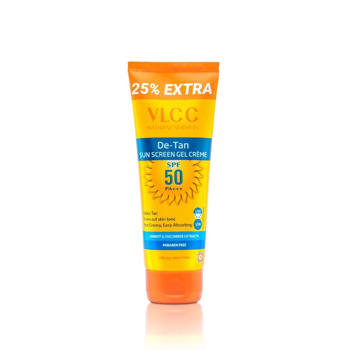 VLCC De Tan Sunscreen Gel Crème SPF 50 PA+++ Enhances Glow, 125 gm