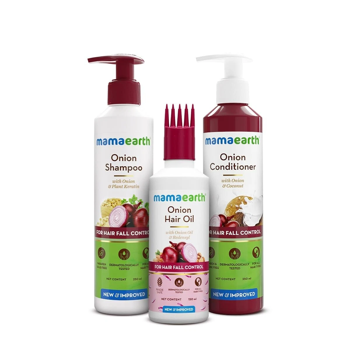 Mamaearth Anti Hair Fall Spa Range with Onion Hair Oil + Shampoo + Conditioner