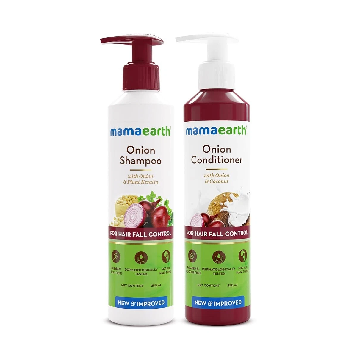 Mamaearth Hair Fall Control Combo Onion Shampoo 250ml + Onion Conditioner 250ml