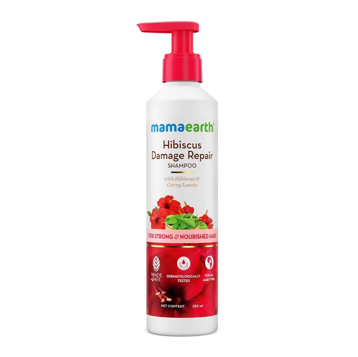 Mamaearth Hibiscus Damage Repair Shampoo With Hibiscus & Curry Leaves 250ml
