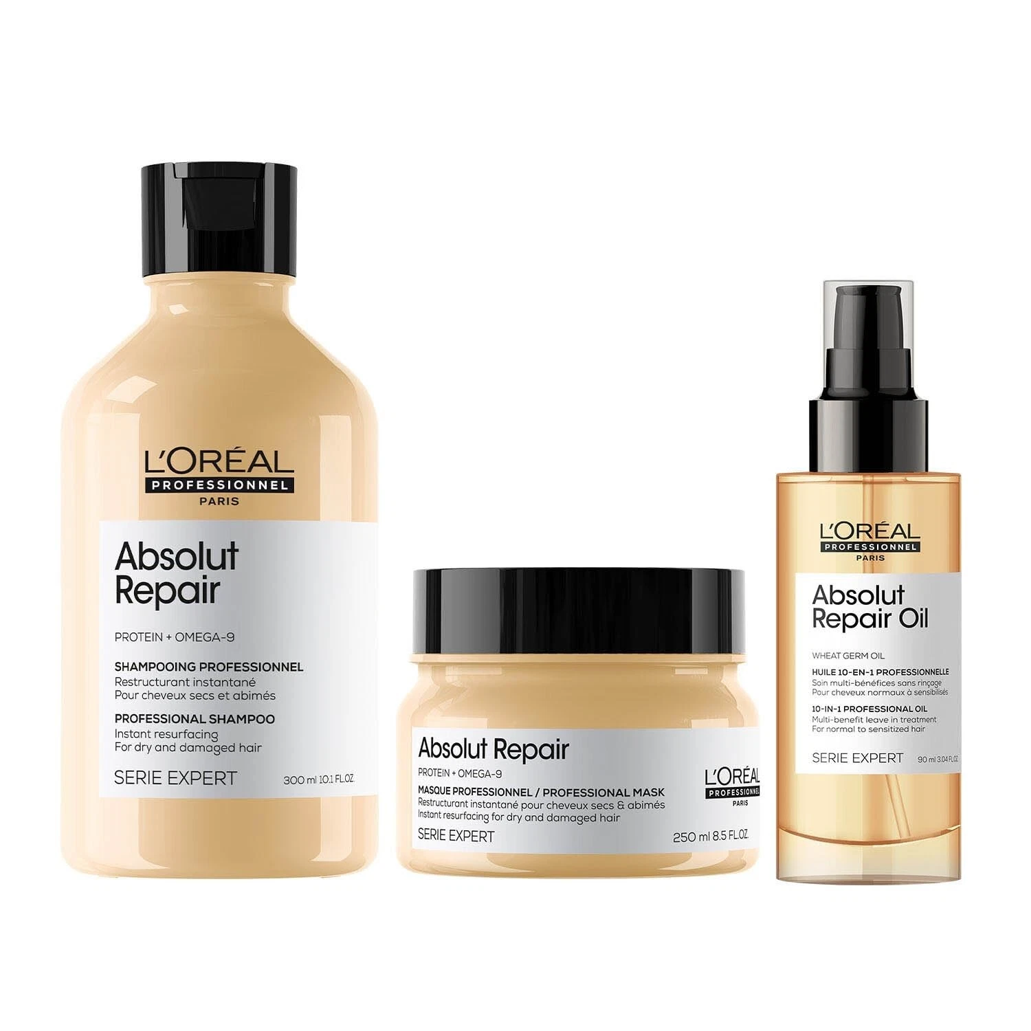 Loreal Professionnel Absolut Repair Shampoo , Mask And Hair Serum For Dry Hairs