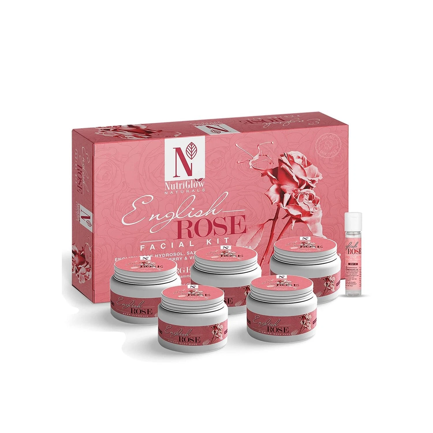 NutriGlow Natural’s English Rose Facial Kit with Natural Rose Extracts 250g+10ml