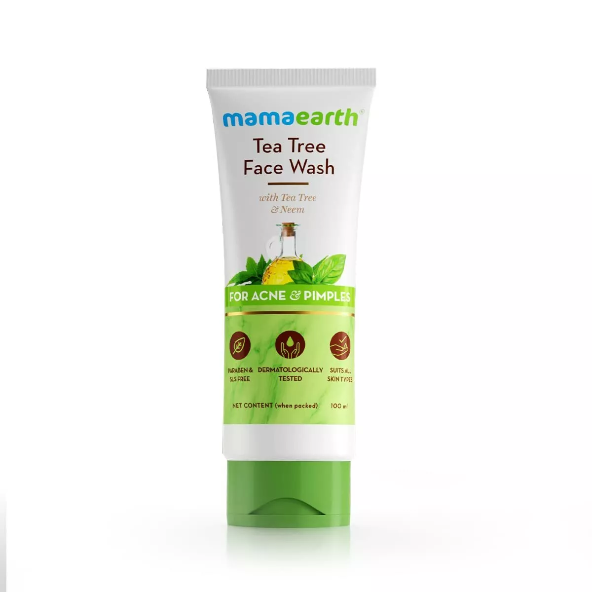 Mamaearth Tea Tree Natural Face Wash for Acne & Pimples Wash 100ml (UK Stock)