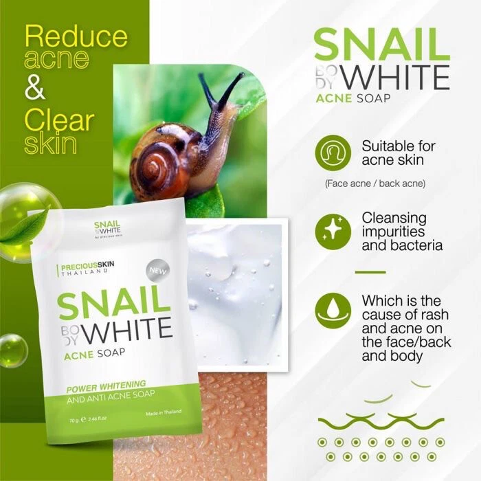 Snail White Acne Soap with Power Whitening and Anti Acne Soap