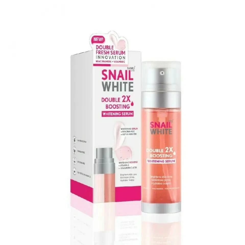 Snail White Double Boosting Whitening Serum For Reduce Dark Sports 40+40ml