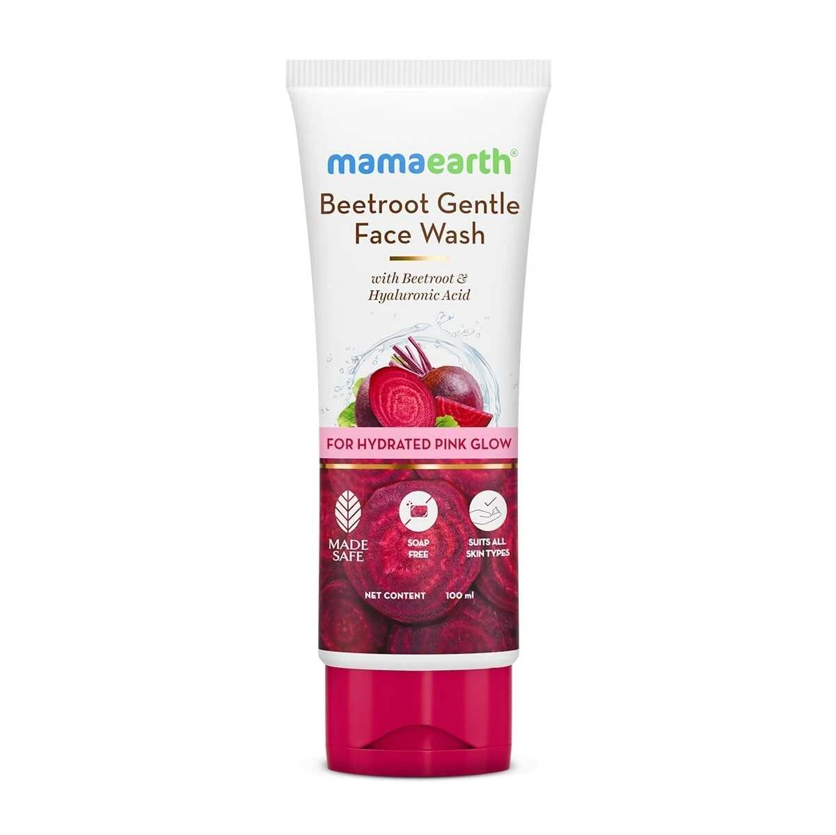 Mamaearth Beetroot Gentle Face Wash & Hyaluronic Acid For Pink Glow 100ml