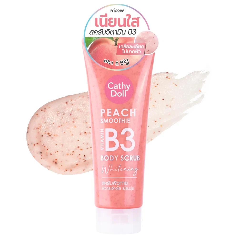 CATHY DOLL Peach Smoothie Vitamin B3 Body Scrub Whitening 320g