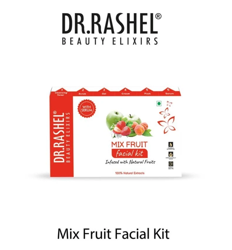 Dr.Rashel Mix Fruit Facial Kit Infused with Natural Fruits Parabean Free 140g