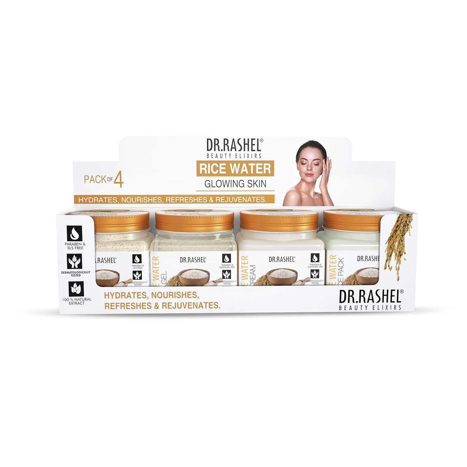 Dr Rashel Rice Water Skincare Facial Kit For Hydrating and Nourishing Skin 1520g
