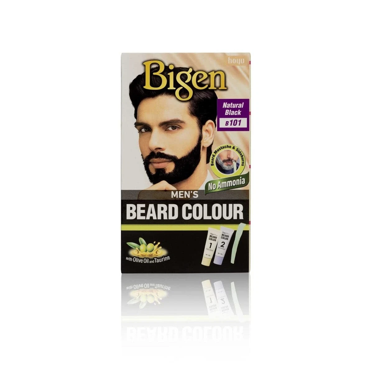 Bigen Mens Beard Colour B101 Natural Black For perfectly covers gray Hairs 100g