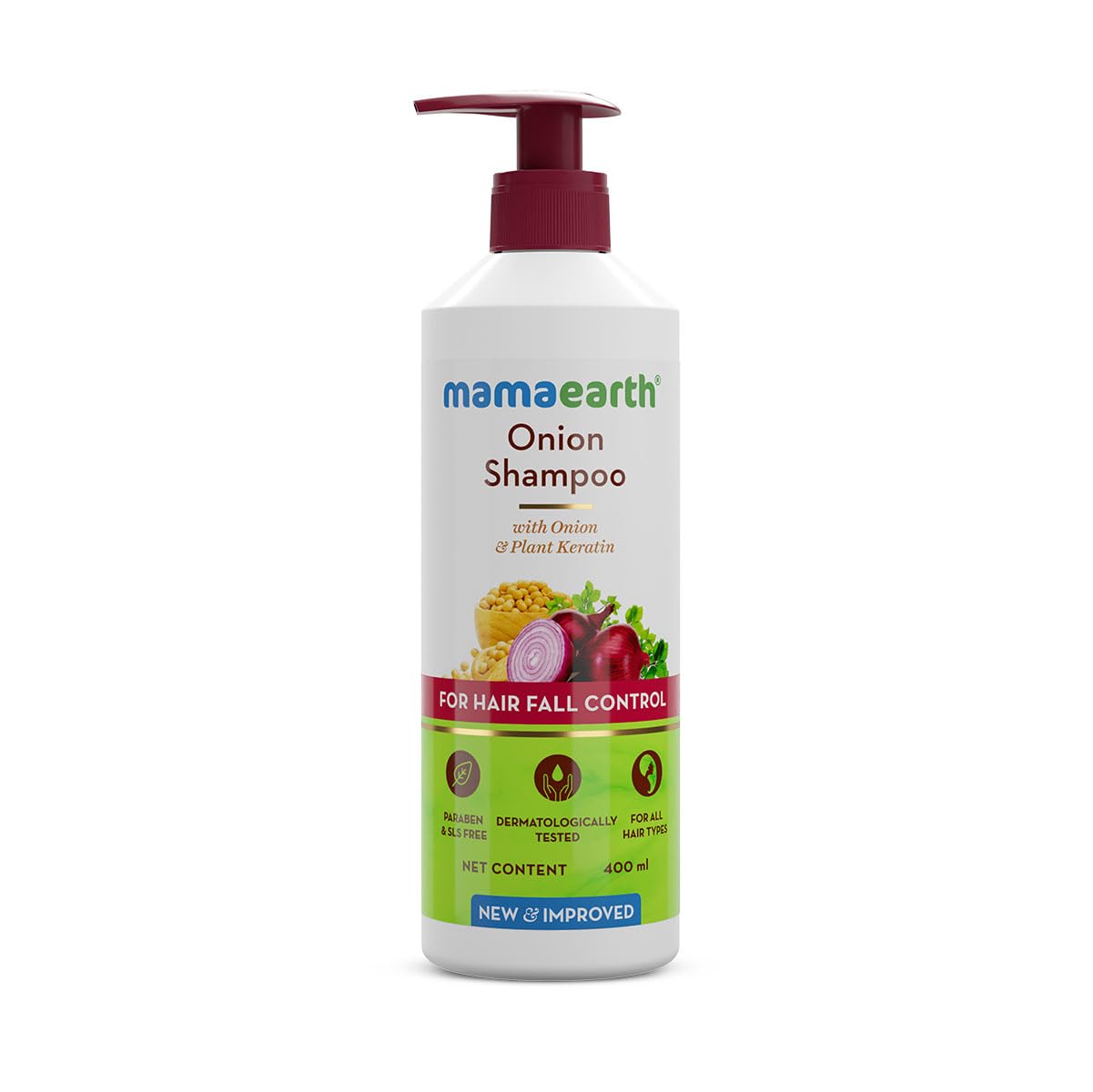 Mamaearth Onion Shampoo for Hair Growth and Hair Fall Control 400ml