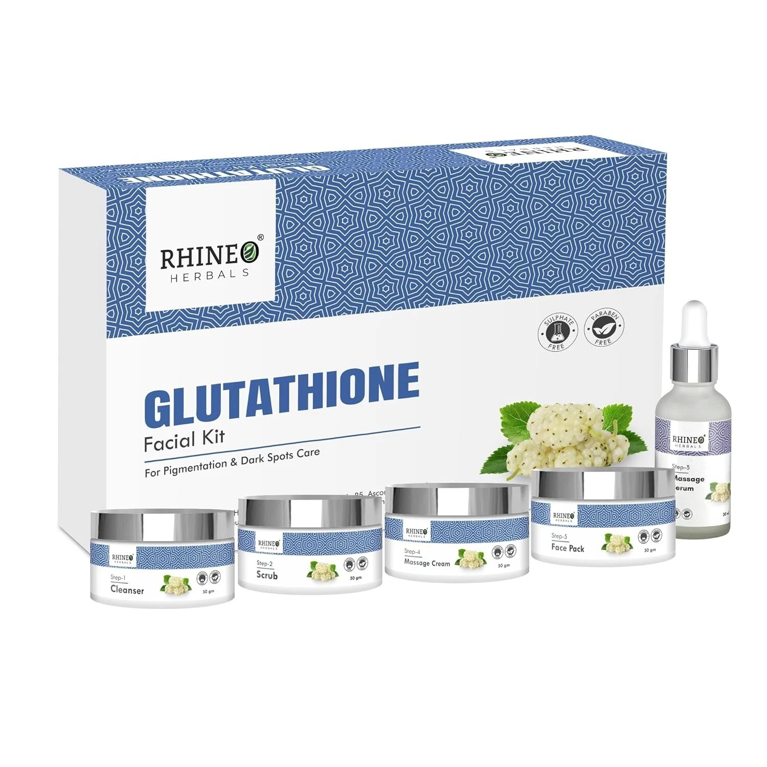 RHINEO HERBALS Glutathione Facial Kit For Glowing Brightening & Blemish Skin