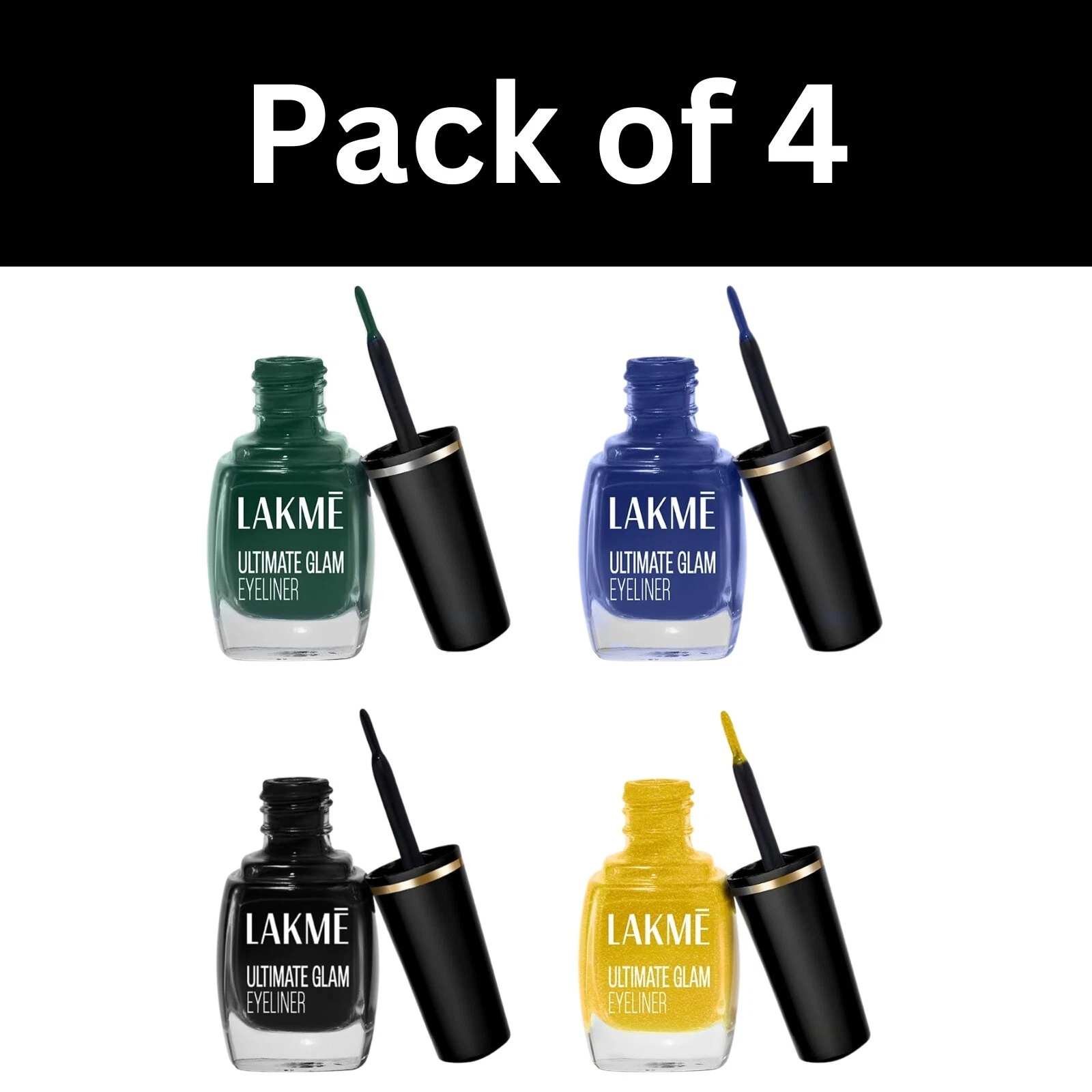 Lakme Insta Eye Liner - Water Resistant Green,Golden, Blue And Black 9 ml