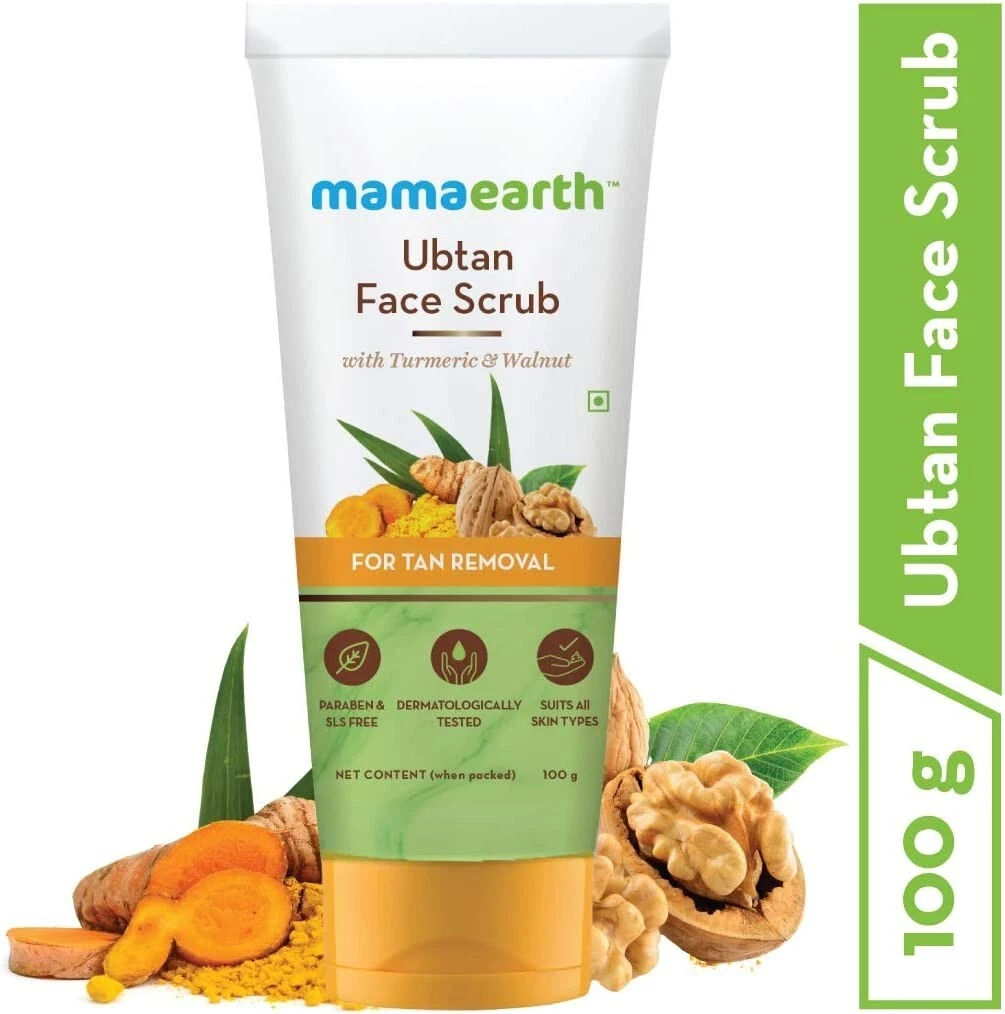 Mamaearth Ubtan Face Scrub for Tan Removal with Turmeric & Walnut 100g