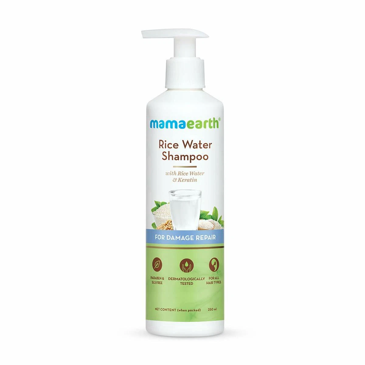 Mamaearth Rice Water Shampoo with Rice Water & Keratin For Damaged Dry and Frizz